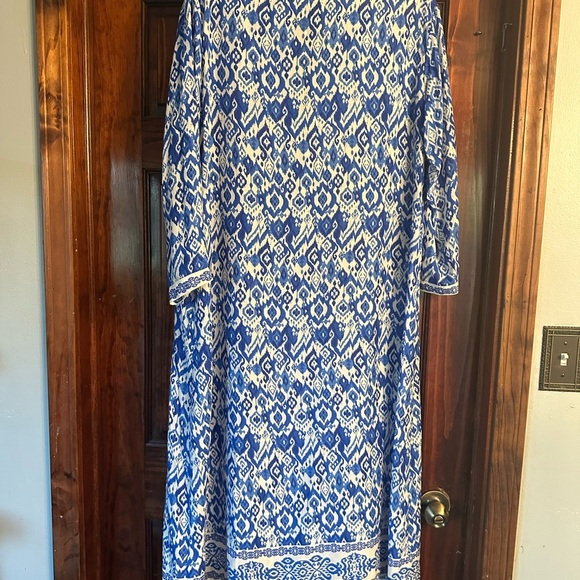 Zara Indigo and Ivory Patterned Dress - Picture 2 of 4
